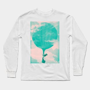 War Balloon In Mint And Pink Long Sleeve T-Shirt